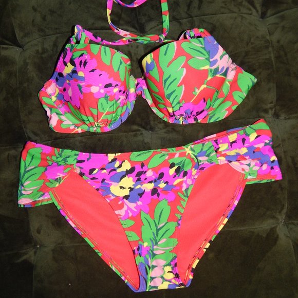 Aerie Floral Two-Piece Bathing Suit - Picture 1 of 8